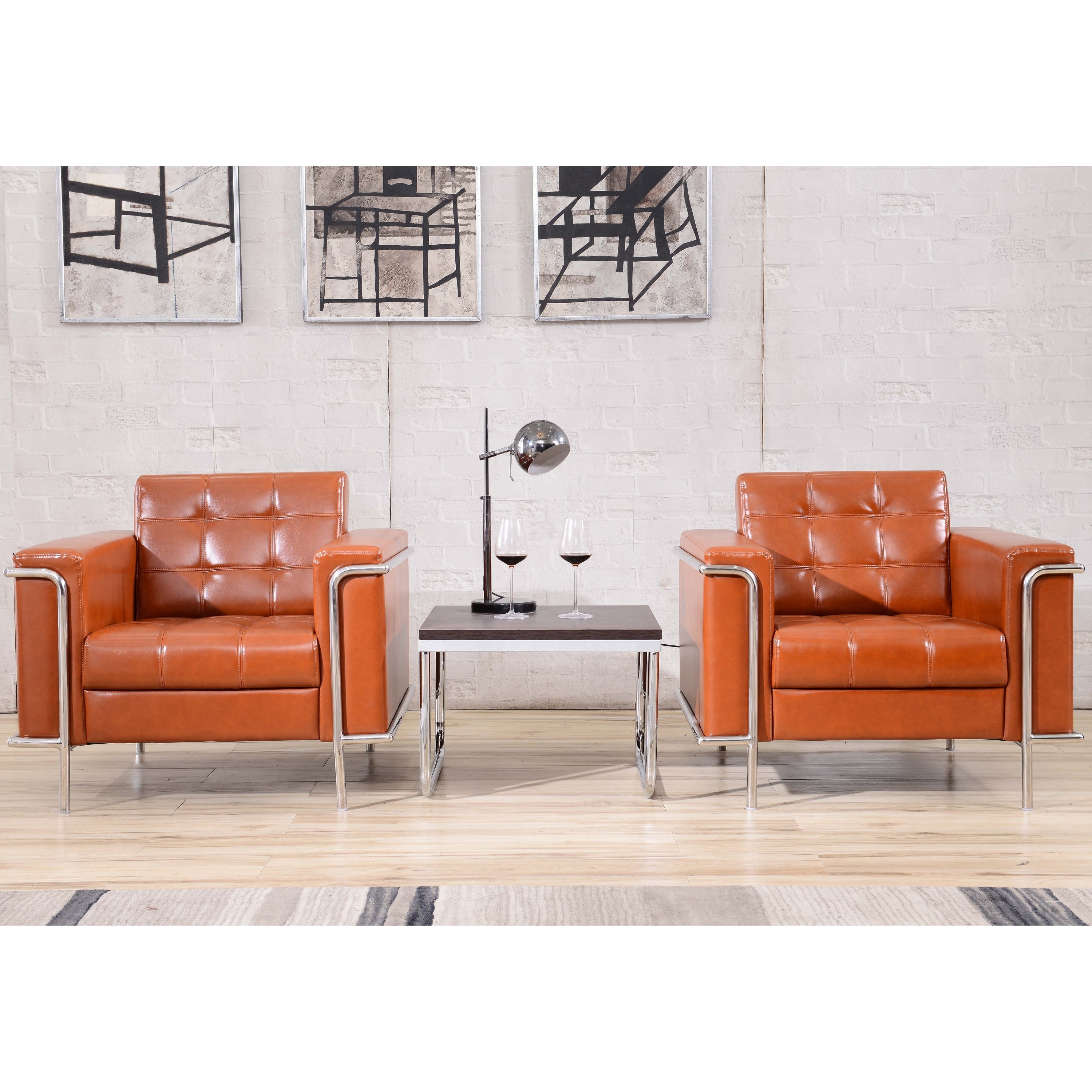 Hercules Lesley Series Contemporary Bonded Leather Chair With Encasing Frame