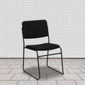 Lancaster Home Black High Density Metal Fabric Stacking Chair