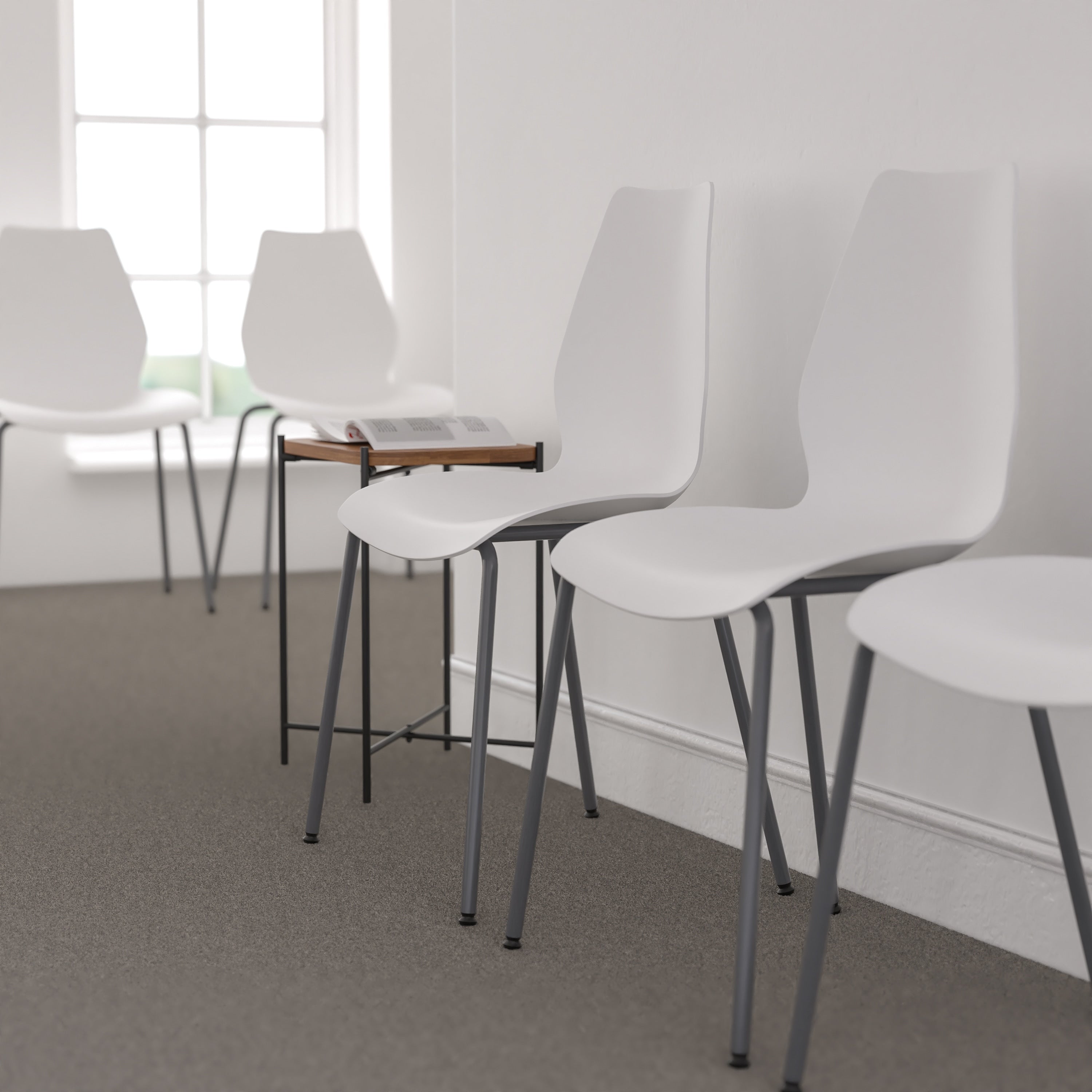 Lancaster Home Plastic Stack Lumbar Chair