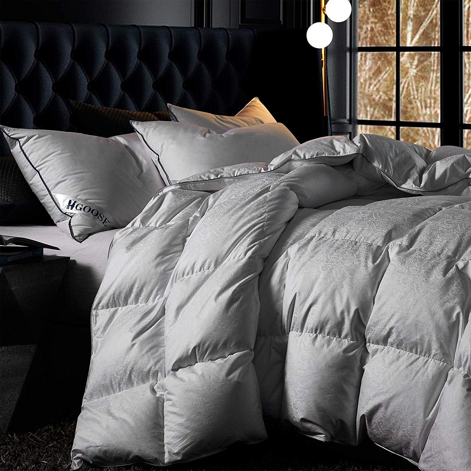 Hgoose Jacquard 90 Hungarian Goose Down Comforter Oversized