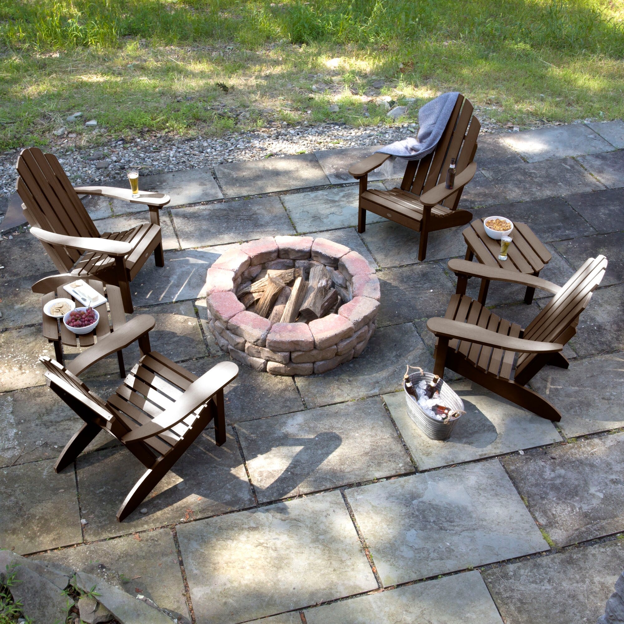 Havenside Home Mandalay 2 Adirondac Chairs With Matching Side Tables