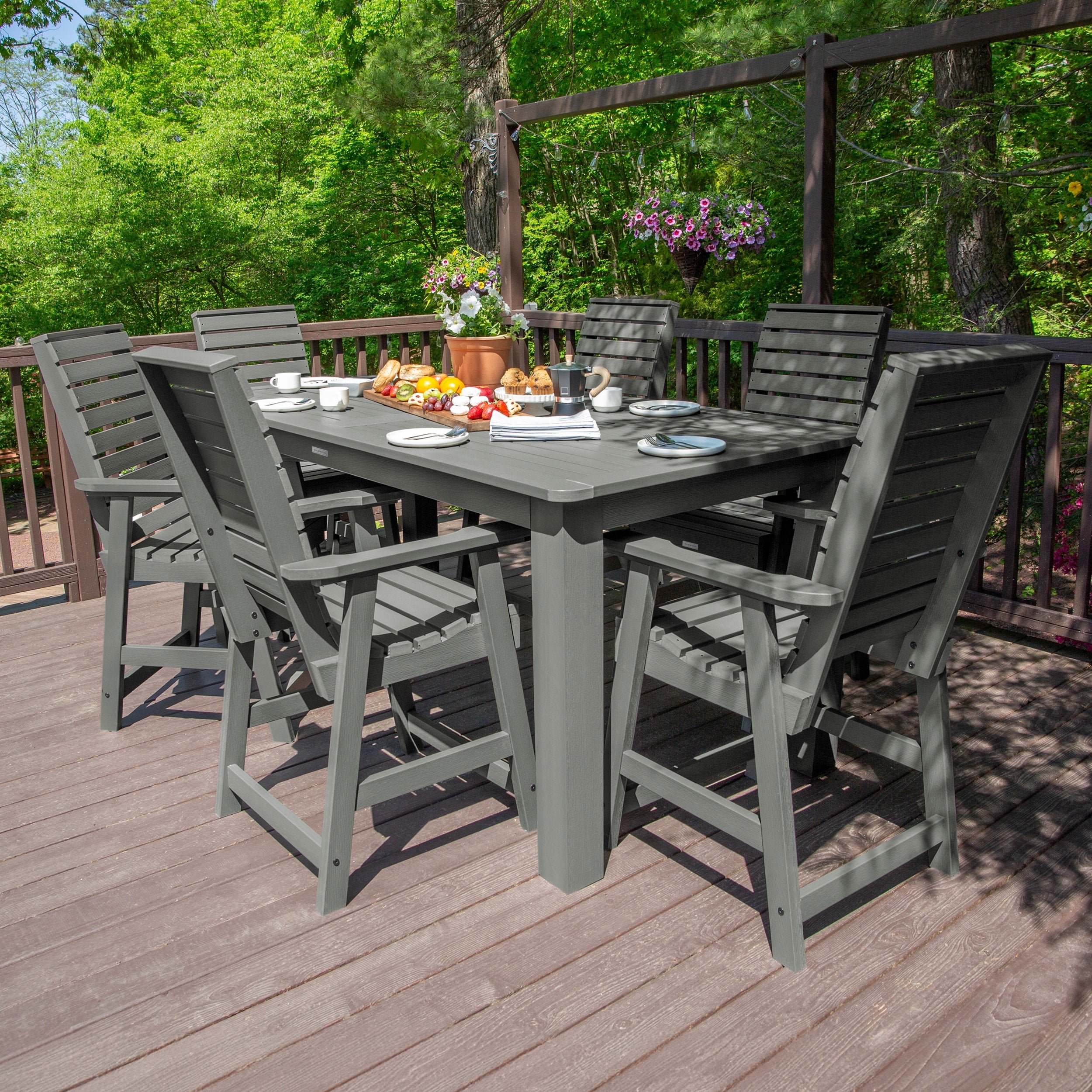 Havenside Home Mandalay 7 Piece Rectangular Counter Height Dining Set