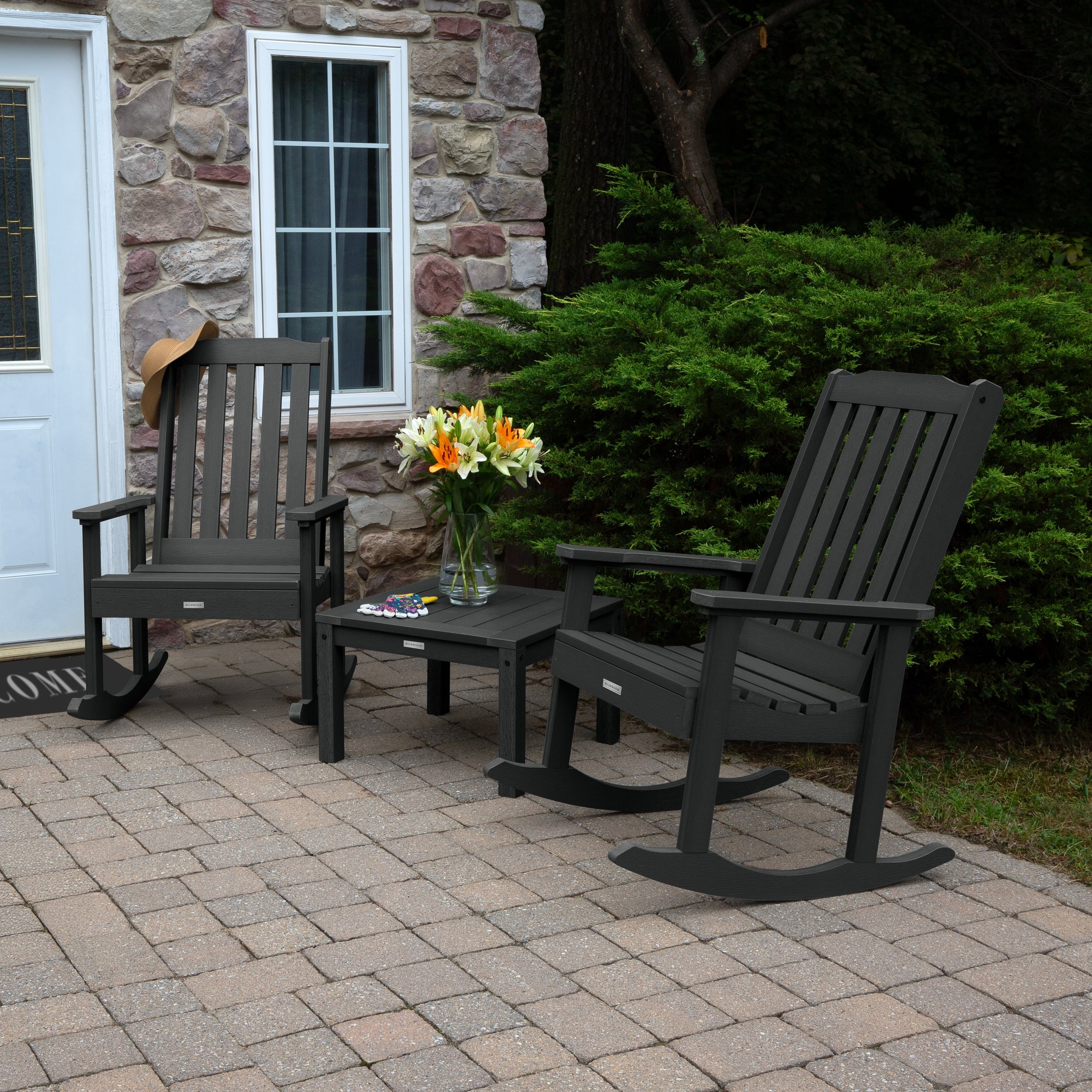 Havenside Home Mandalay Rocking Chairs And Side Table 3 Piece Set