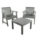 2 Highwood Weatherly Garden Chairs With 1 Square Side Table