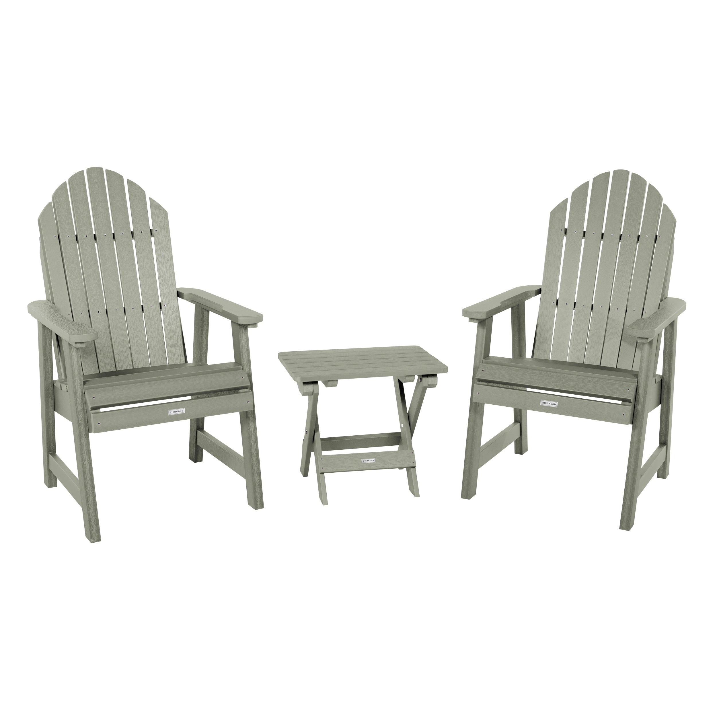Havenside Home Yorkville 2 Deck Chairs With 1 Folding Side Table