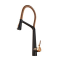 Higold Bn2.0 High Arc Spring Kitchen Faucet With Magnetic Technology Rose Gold Matte Black Finished