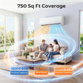 Homcom 12000 Btu Mini Split Air Conditioner And Heat Pump 22 Seer2 115V Energy Efficient Ductless Inverter Ac 750 Sq.Ft