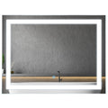 Homcom Vertical 32 In Led Illuminated Bathroom Wall Mirror Silver