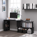 Porch Den Arbordale Black Finish L Shaped Rotating Computer Desk With Bookshelves