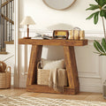 Homcom 41.7 Entryway Table 2 Tier Farmhouse Console Table With Thickened Tabletop