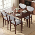 Homcom 5 Piece Dining Table Set For 4 Mid Century Modern Kitchen Table And Chairs For Small Space Dining Room Living Room
