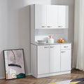 Homcom 71 Microwave Storage Cabinet With Doors And Shelves White