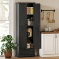 Homcom 71 Tall Kitchen Pantry Farmhouse Storage Cabinet With Adjustable Shelves Food Pantry Cabinet For Kitchen Dining Room