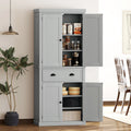 Homcom 72.5 Kitchen Pantry Cabinet Traditional Freestanding Storage Cabinet With 4 Doors