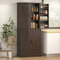 Homcom 72 Tall Kitchen Pantry Cabinet Farmhouse Storage Cabinet With 8 Door Racks And Drawer