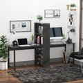 Homcom 88 Extra Long 2 Person Computer Desk W Bookshelf Combo Double Workstation Storage Unit Home Office
