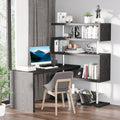 Homcom Rotating Home Office Corner Desk And Shelf Combo