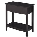 Homcom End Side Table In Flip Top Design With Cabinet And Bottom Shelf Storage Furniture Decoration For Bedroom