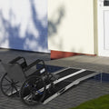 Homcom Fsa Hsa Eligible Wheelchair Ramp 6Ft Folding Aluminum Threshold Ramp With Non Slip Surface Transition Plate
