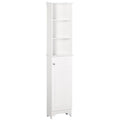 Homcom Freestanding Bathroom Tall Storage Cabinet Organizer Tower Cupboard Adjustable Shelves Wooden Furniture White