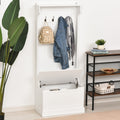 Homcom Hall Tree With Storage Bench Coat Racks 4 Hooks Wooden Seat Space Saving Simple Robust