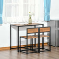 Industrial 3 Piece Dining Table Set