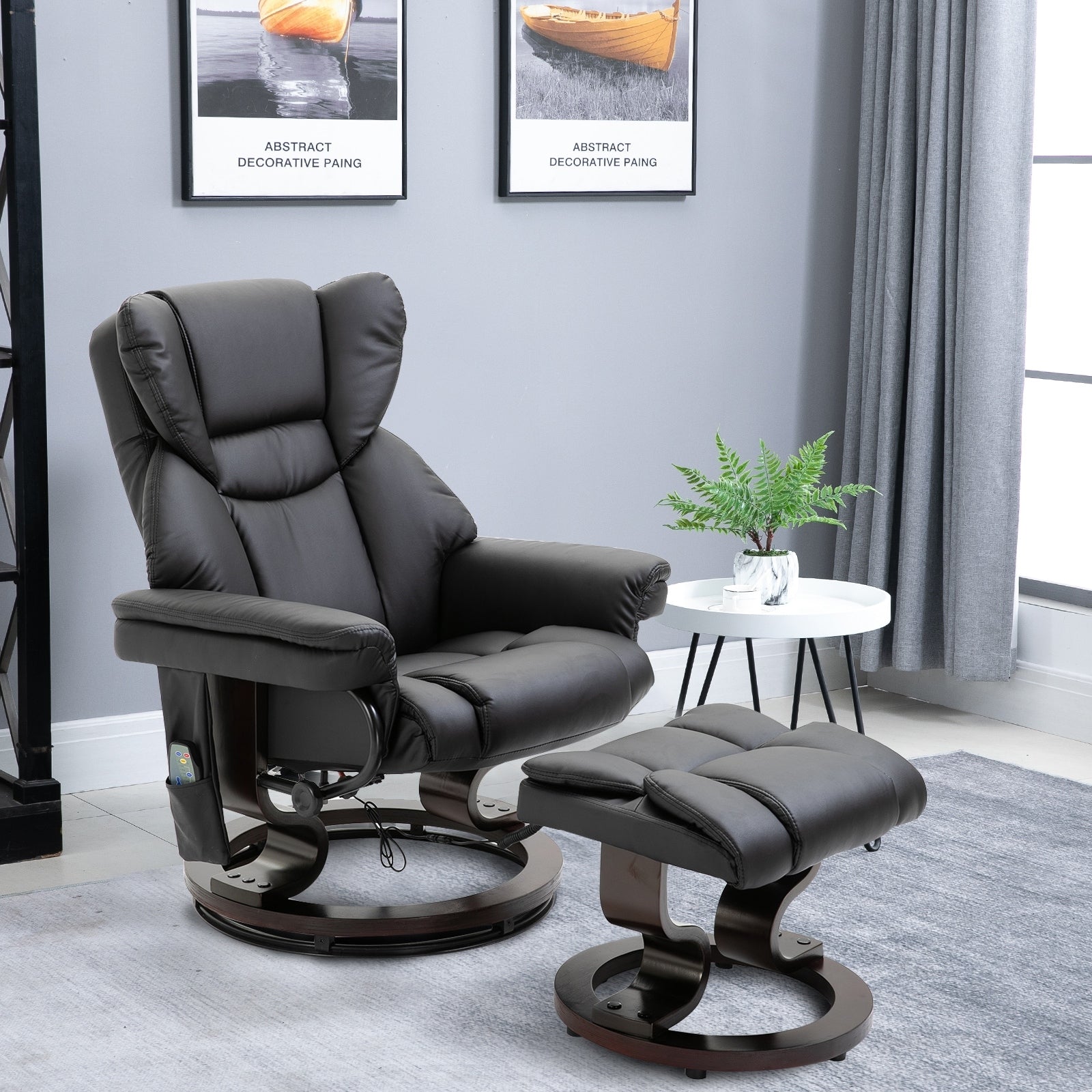 Homcom Massage Recliner Chair With Footrest 10 Vibration Levels Faux Leather