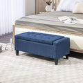 Homcom Linen Storage Ottoman Bench Storage Chest Tufted Ottoman Cube With Flipping Top