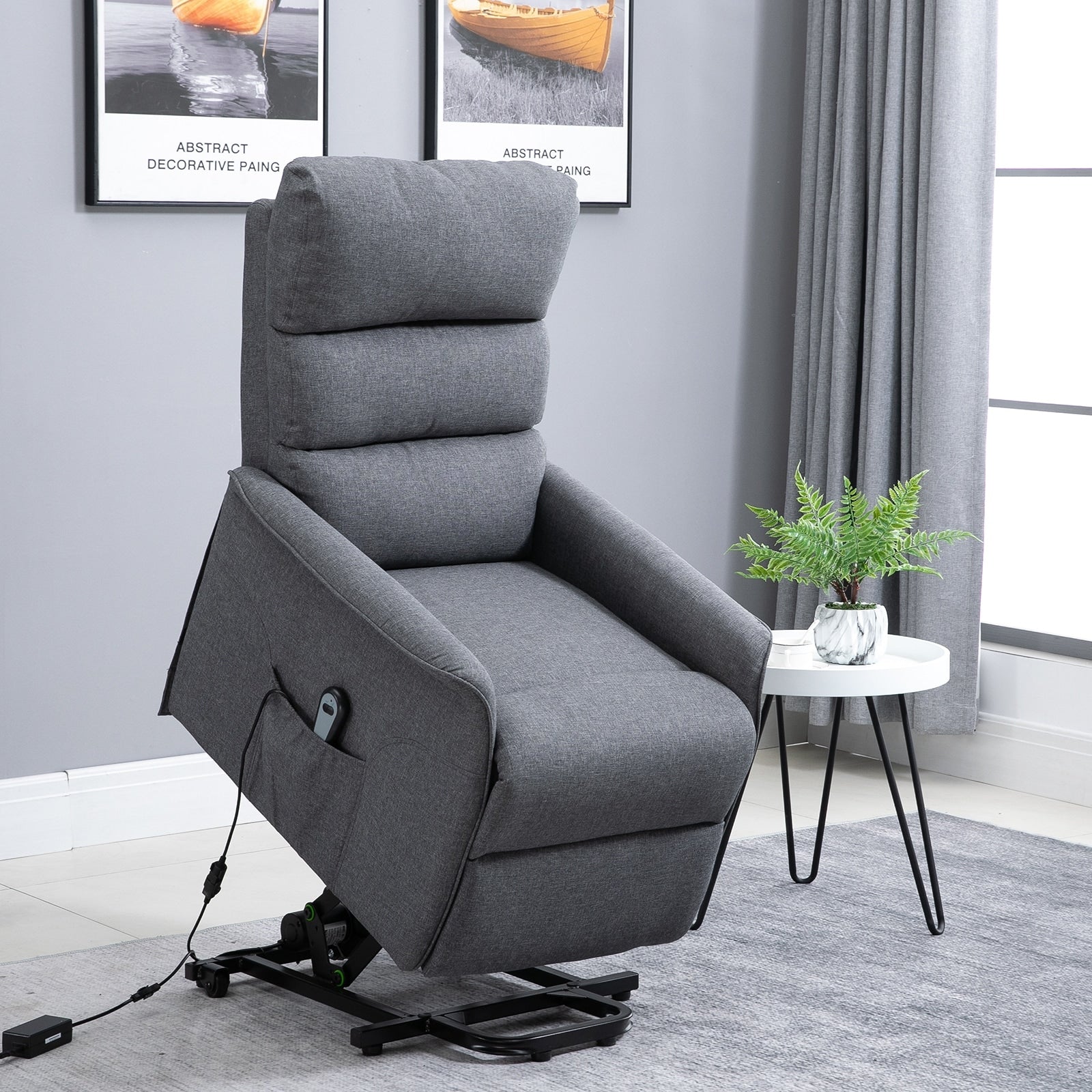 Homcom Power Lift Assist Recliner Chair For Elderly With Wheels And Remote Control