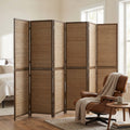 Homcom Room Divider Tall Folding Privacy Screen Bamboo Wall Partition For Room Separation 8 X 10