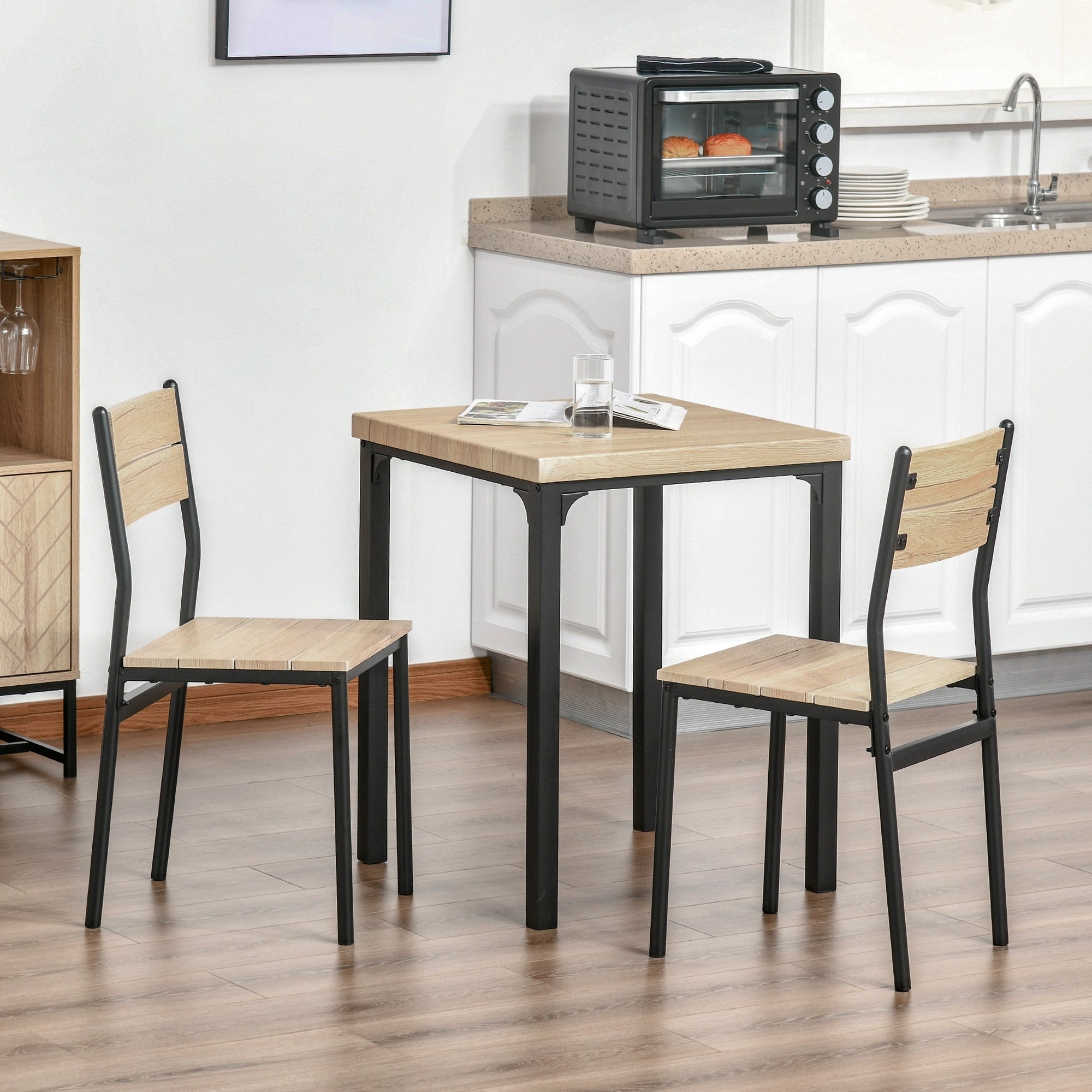 Porch Den Pender Rustic Wood Black 3 Piece Dining Set With Chairs