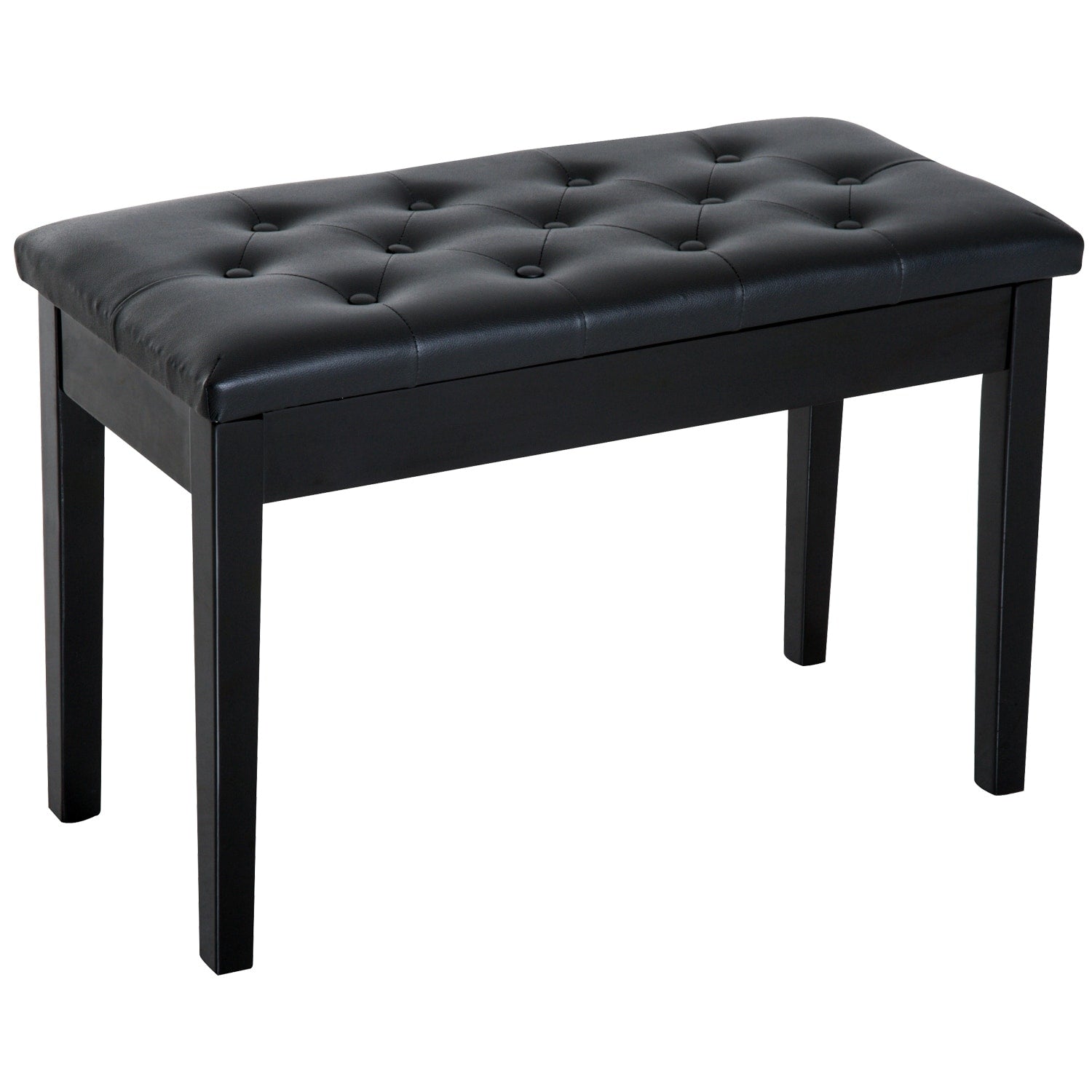 Homcom Faux Leather Padded Double Duet Piano Bench W Music Storage
