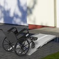 Homcom Wheelchair Ramp 6Ft Fsa Hsa Eligible Foldable Aluminum Threshold Ramp With Non Slip Surface And Handle Silver