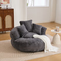Homefun Corduroy Upholstered Oversized Durable Comfort Compressed Lounger Bean Bag Lazy Sofa With Three Pillows