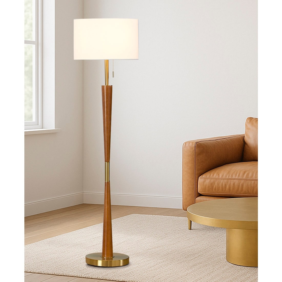 Homeglam Century 61 H Wood Floor Lamp