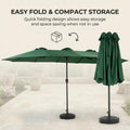 Homylin 14.8 Ft Double Sided Patio Umbrella With Crank