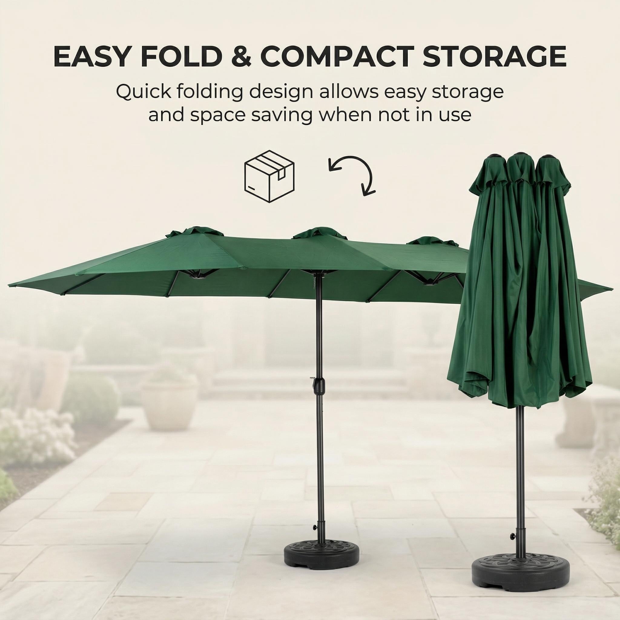 Homylin 14.8 Ft Double Sided Patio Umbrella With Crank