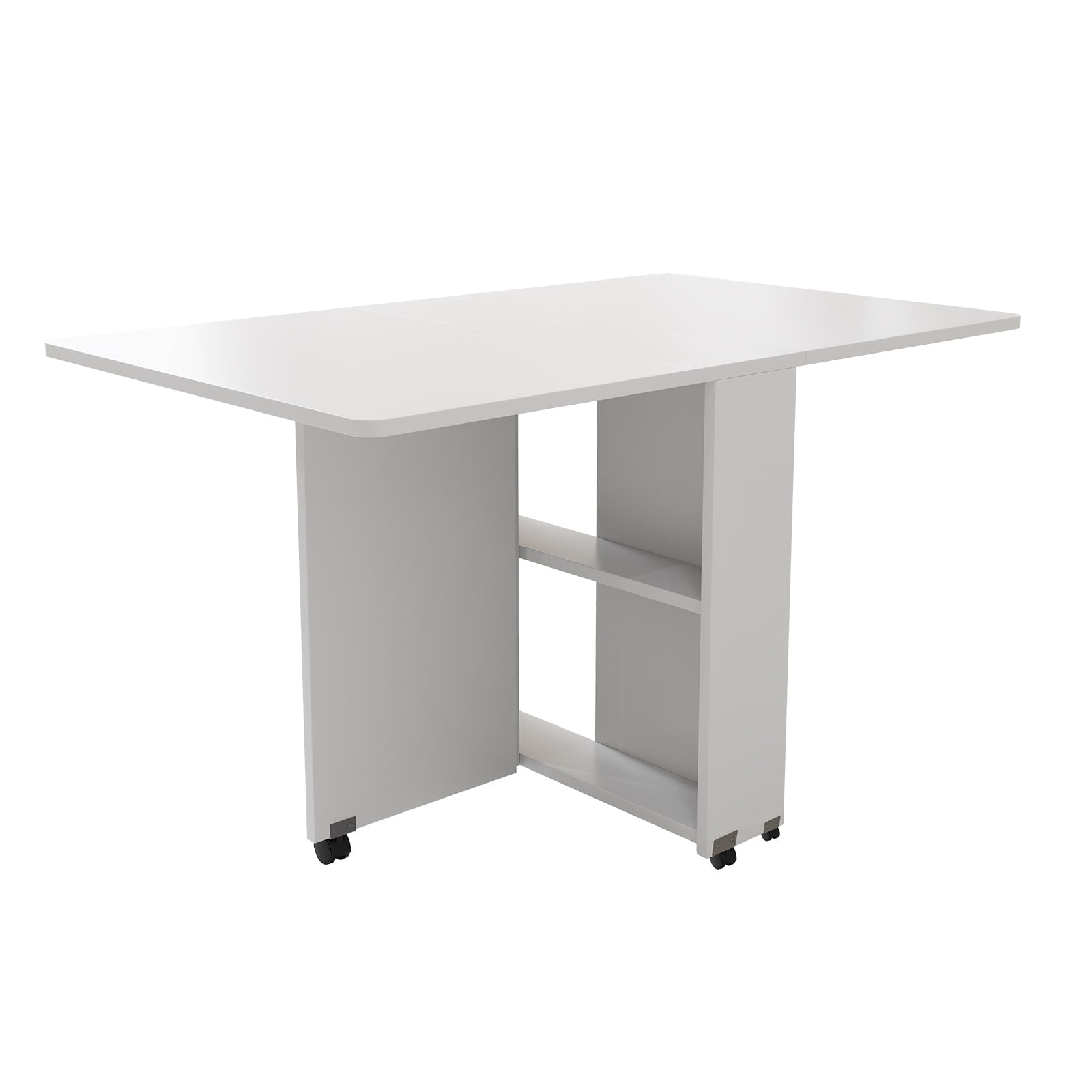 Homylin Folding Drop Leaf Dining Table With Wheels