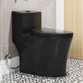 Horow 1 Piece Dual Flush Elongated Toilet Black 0.8 1.28 Gpf Seat Included 12 Inch Rough In N A