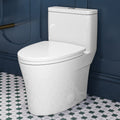 Horow 1 Piece Dual Flush Elongated Toilet White Skirted Design 12 Inch Rough In Seat Included N A
