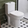 Horow 1 Piece Dual Flush Toilet White 0.8 1.28 Gpf Durable Uf Seat Included N A