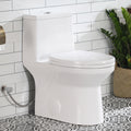 Horow 1 Piece High Efficiency Dual Flush Elongated Toilet White Soft Close Seat Ada Height N A