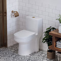 Horow 1 Piece High Efficiency Dual Flush Toilet White 0.8 1.28 Gpf Seat Included Brushed Gold Button N A