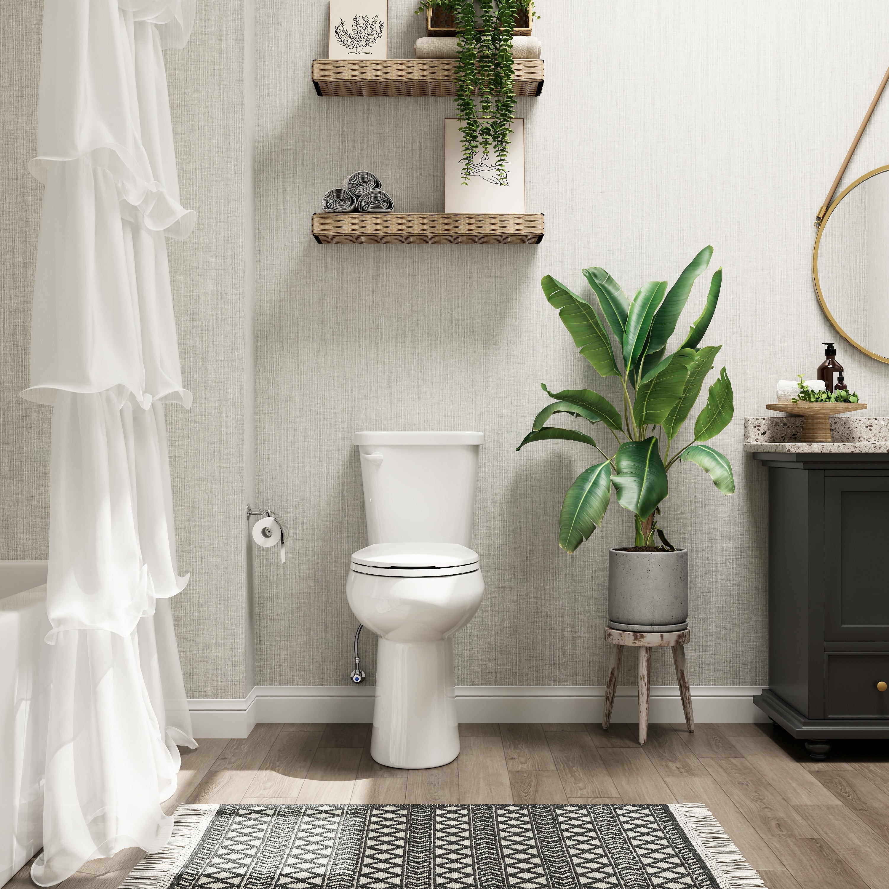 Horow 21 In. Extra Tall 2 Piece High Efficiency 1.28 Gpf Single Flush Elongated Toilet Flush Seat Included