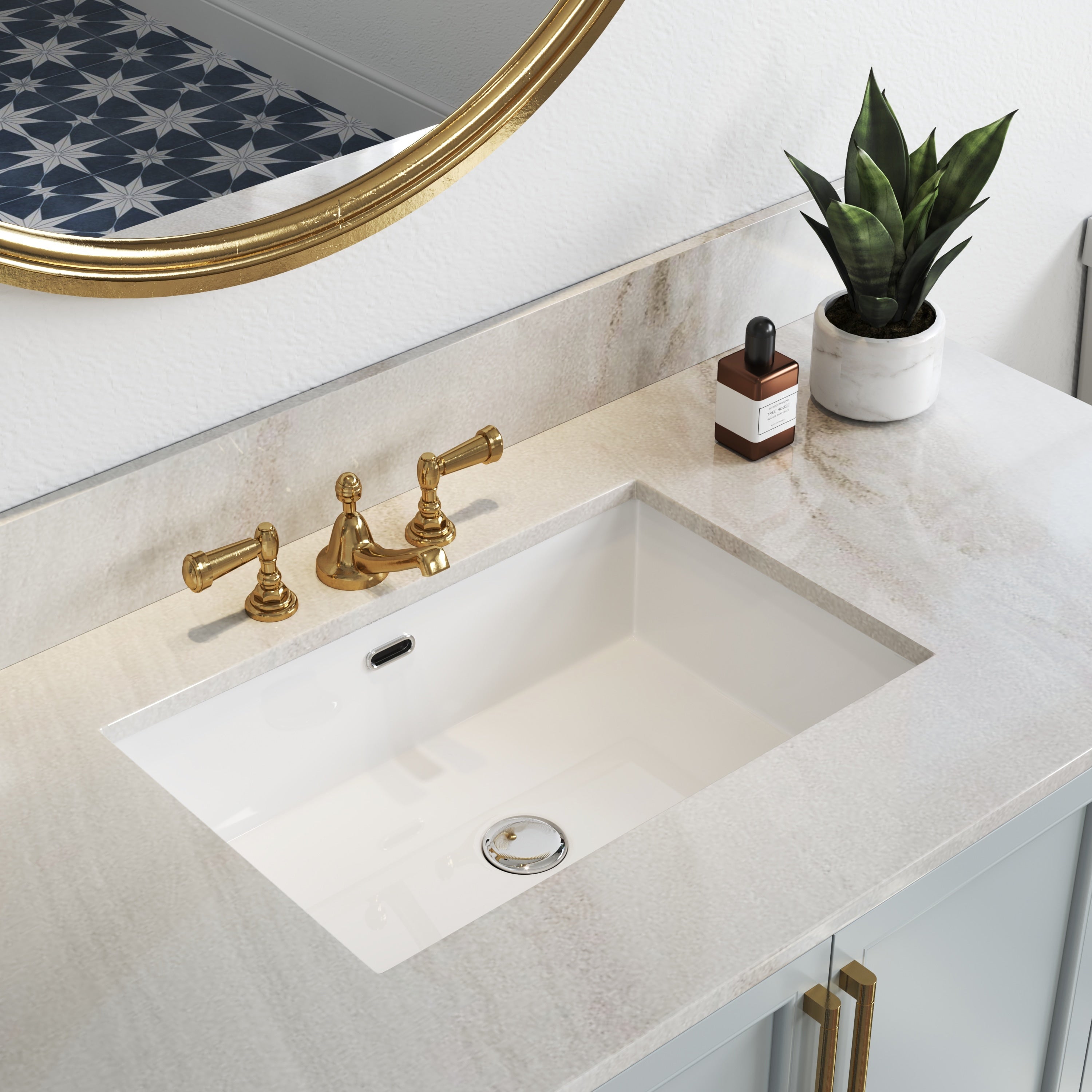 Horow 23.60 In. White Ceramic Rectangular Undermount Sink With Overflow Drain N A