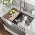 Horow 33 In. Drop In 18 Gauge Stainless Steel Workstation Kitchen Sink With Single Bowl And Built In Ledge