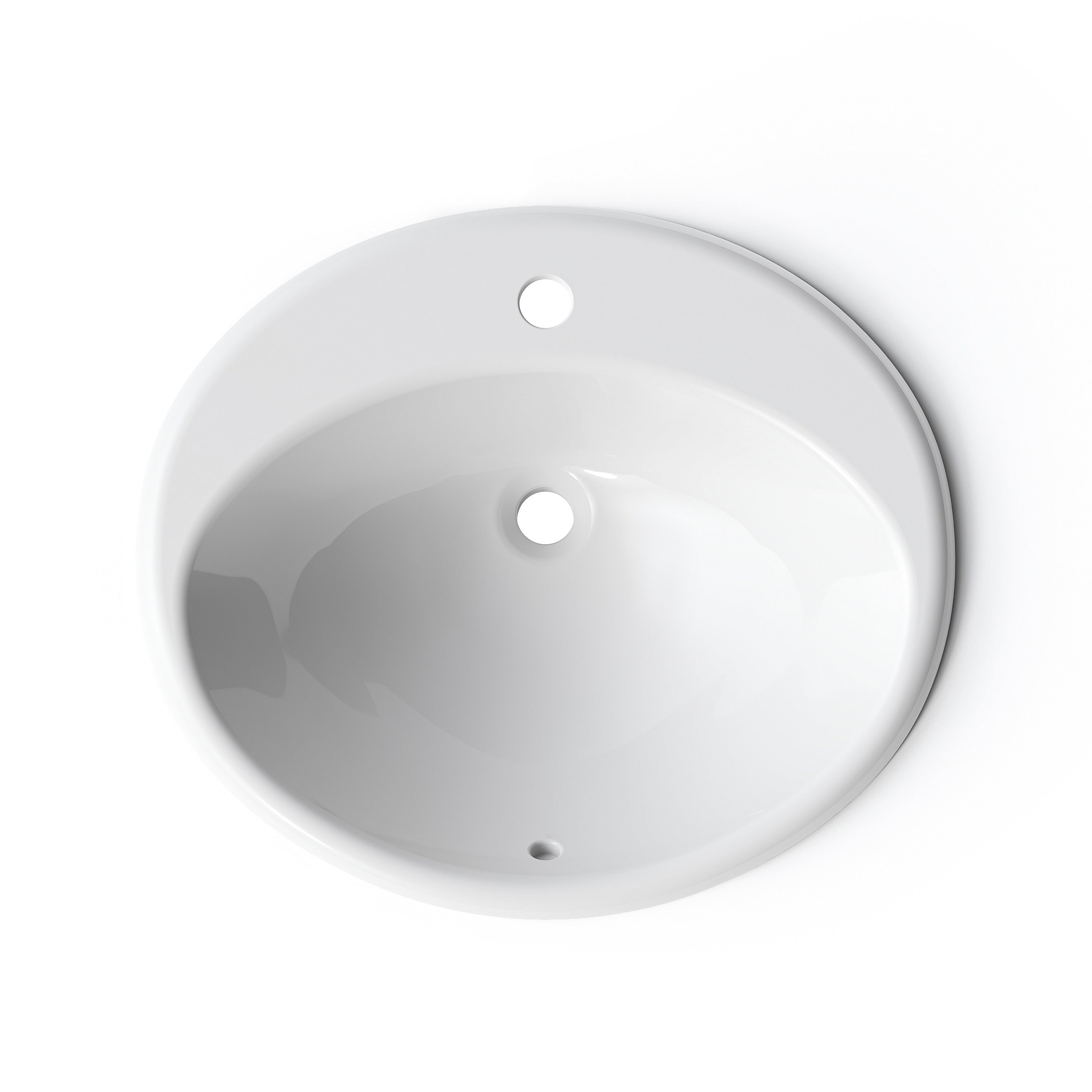 Horow Claritypure 21.8 In. Round Drop In Bathroom Sink In White Vitreous China With Overflow And Smart Clean Glaze