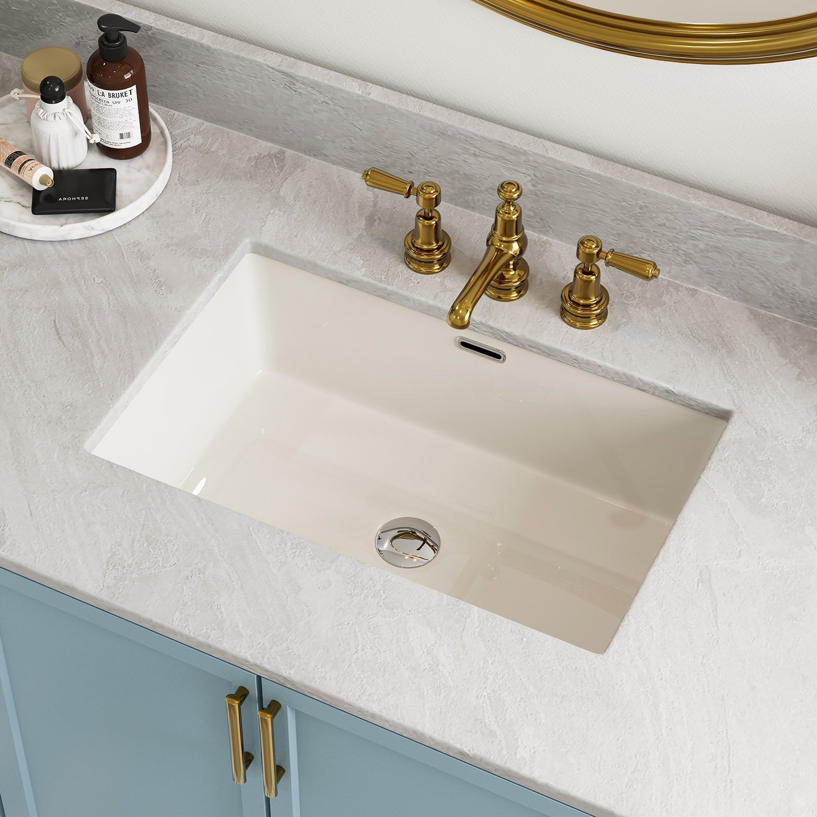 Horow Claritypure 23.60 In. X 15.55 In. Undermount Bathroom Sink In White Ceramic With Overflow Drain N A