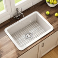 Horow Cozystream 27 In. Undermount Drop In Single Bowl White Fireclay Kitchen Sink