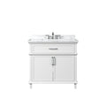 Horow Eviora 36 In. Single Sink Freestanding White Bath Vanity With White Cultured Marble Top Assembled